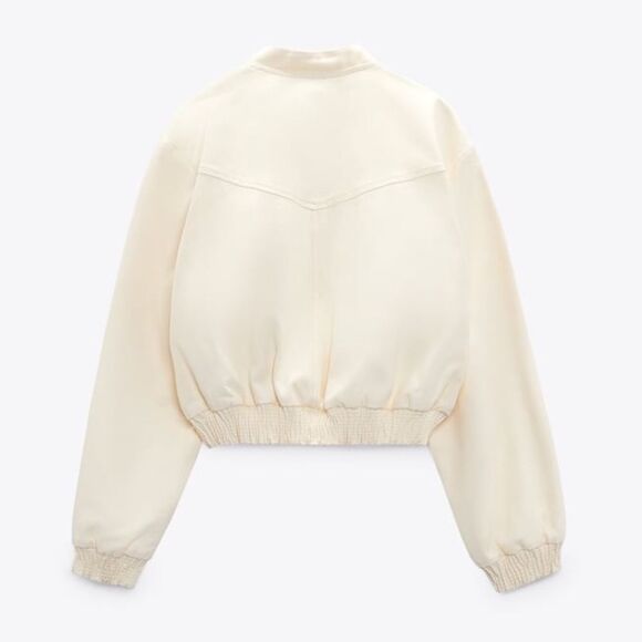 Zara Cropped Bomber Jacket New - Picture 3 of 8